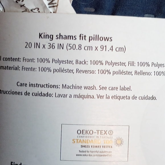 Navy Blue Quilted Pillow Sham - Picture 7 of 7